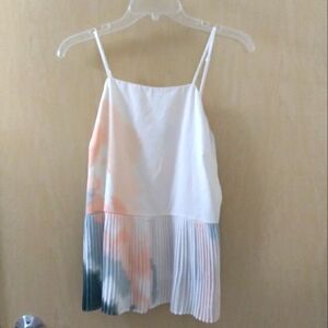 Nine West Printed Pleated Cami Top (M)